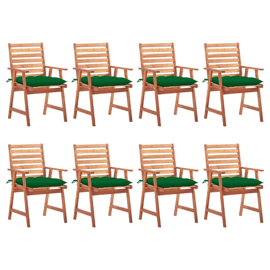 vidaXL Patio Dining Chairs Outdoor Patio Chair with Cushions Solid Wood Acacia-11