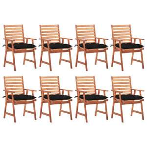 vidaXL Patio Dining Chairs Outdoor Patio Chair with Cushions Solid Wood Acacia-39