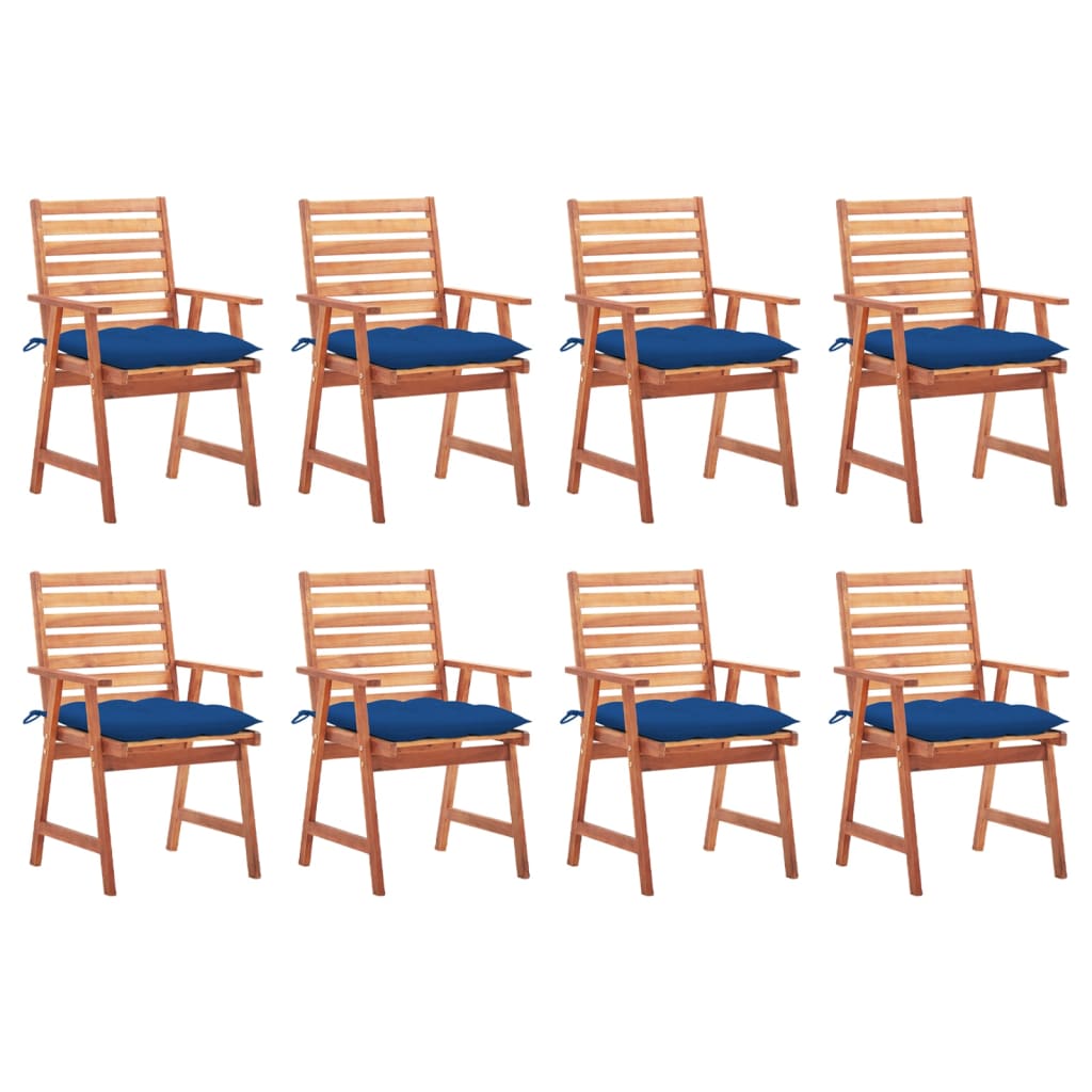 vidaXL Patio Dining Chairs Outdoor Patio Chair with Cushions Solid Wood Acacia-42