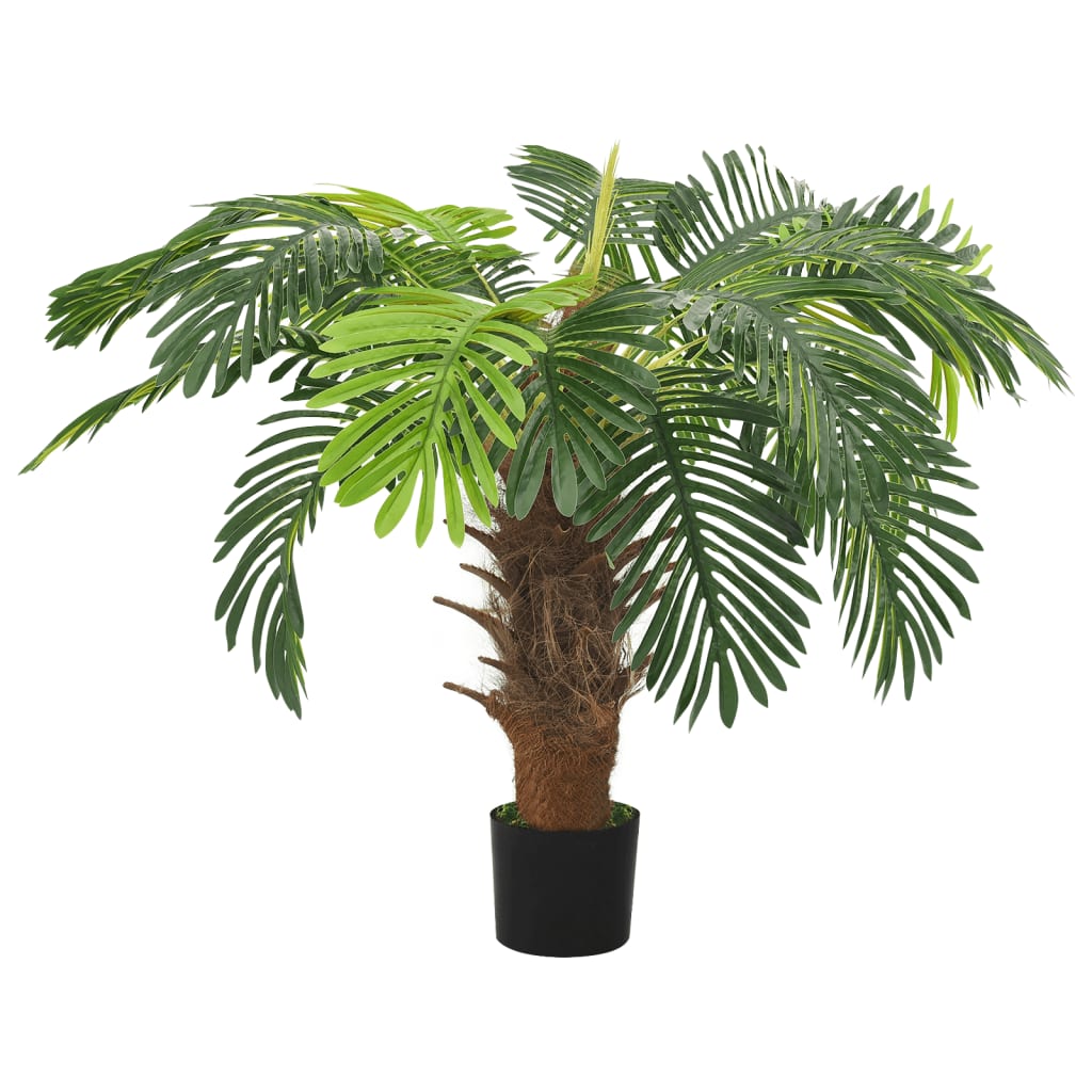 vidaXL Artificial Tree Cycas Lifelike Tropical Palm Tree with Pot 35.4" Green-9