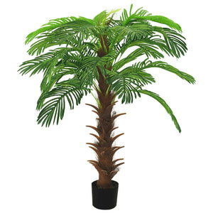 vidaXL Artificial Tree Cycas Lifelike Tropical Palm Tree with Pot 35.4" Green-24