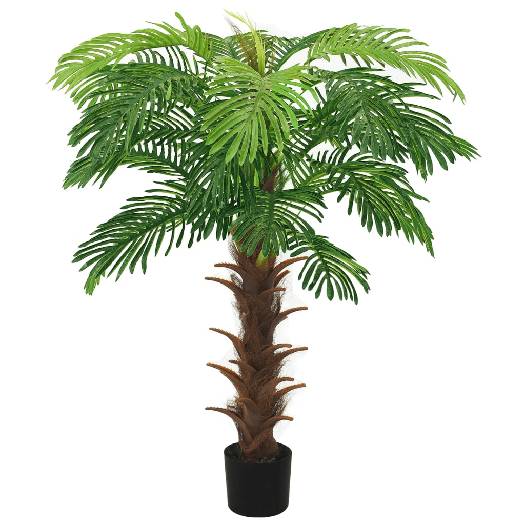 vidaXL Artificial Tree Cycas Lifelike Tropical Palm Tree with Pot 35.4" Green-2