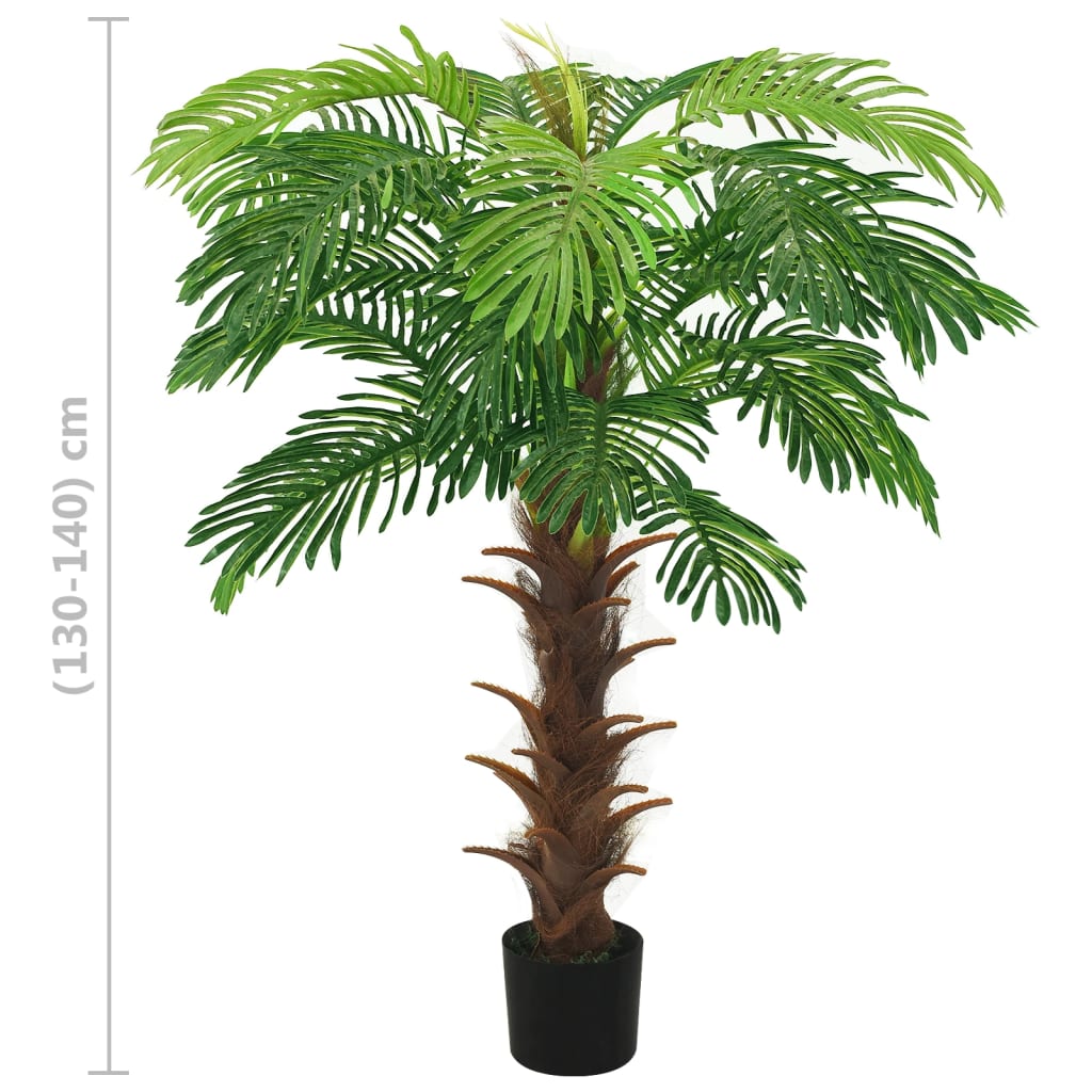 vidaXL Artificial Tree Cycas Lifelike Tropical Palm Tree with Pot 35.4" Green-27