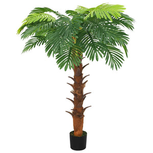 vidaXL Artificial Tree Cycas Lifelike Tropical Palm Tree with Pot 35.4" Green-17