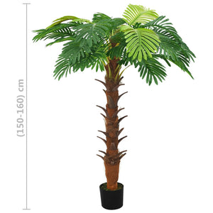 vidaXL Artificial Tree Cycas Lifelike Tropical Palm Tree with Pot 35.4" Green-20