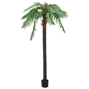 vidaXL Artificial Tree Cycas Lifelike Tropical Palm Tree with Pot 35.4" Green-13