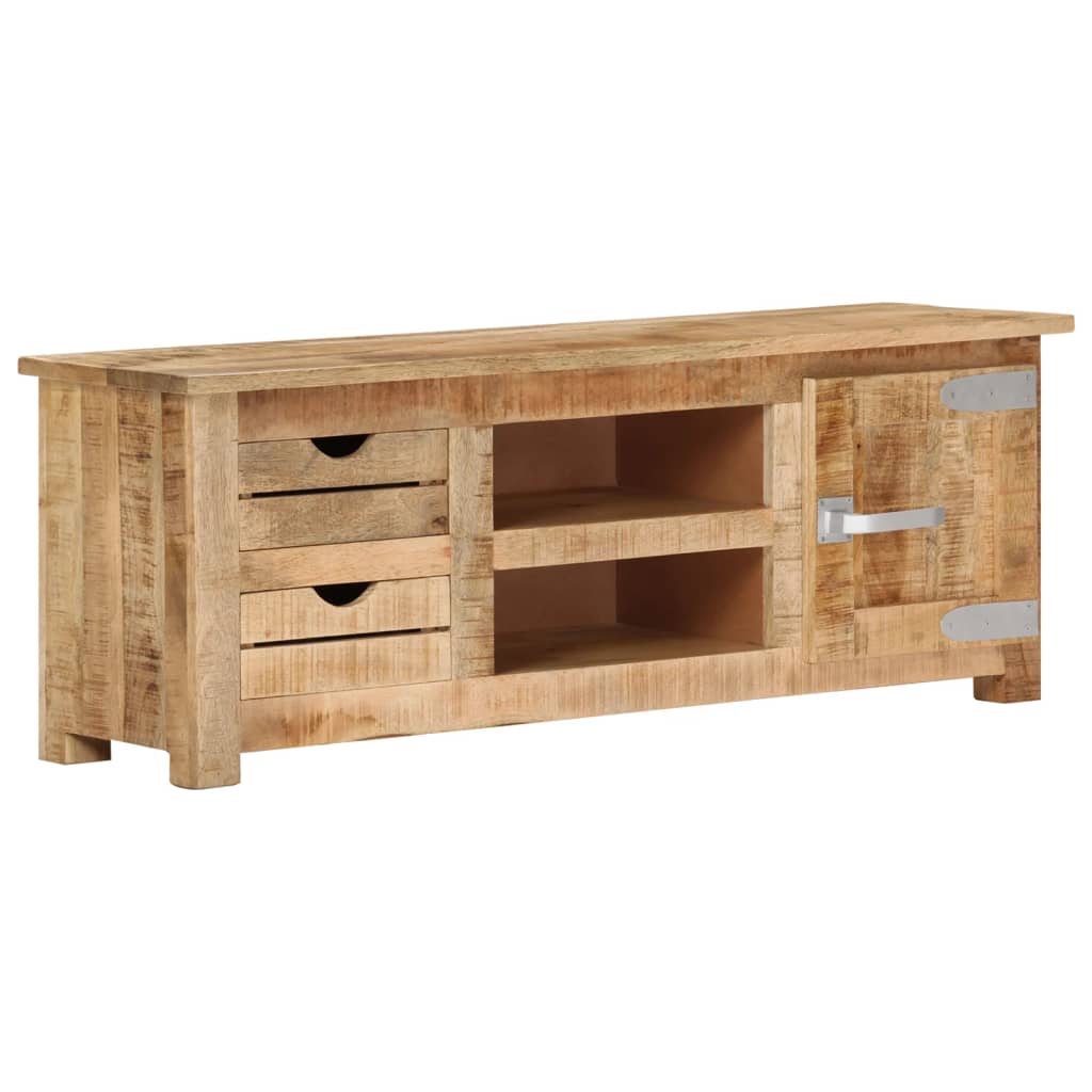 vidaXL TV Stand 43.3"x11.8"x15.7" Rough Mango Wood-1