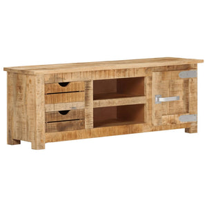 vidaXL TV Stand 43.3"x11.8"x15.7" Rough Mango Wood-11