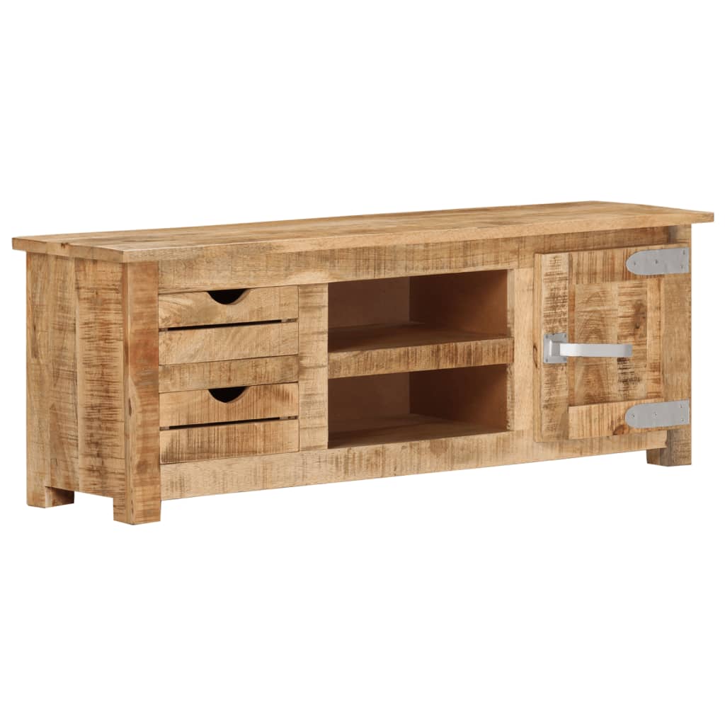 vidaXL TV Stand 43.3"x11.8"x15.7" Rough Mango Wood-0