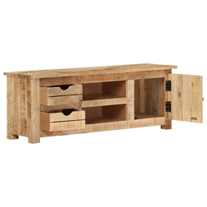 vidaXL TV Stand 43.3"x11.8"x15.7" Rough Mango Wood-2