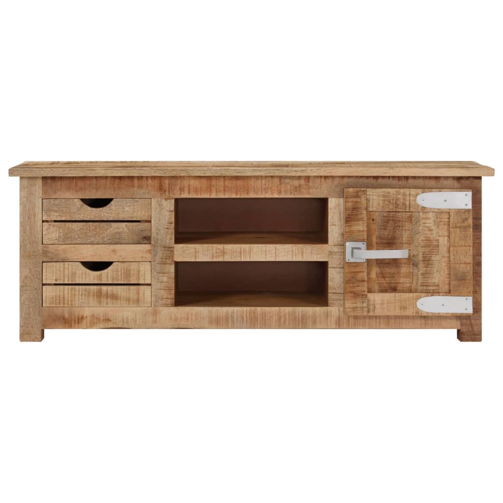 vidaXL TV Stand 43.3"x11.8"x15.7" Rough Mango Wood-4