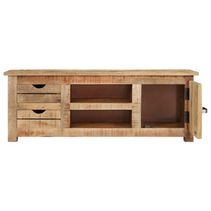 vidaXL TV Stand 43.3"x11.8"x15.7" Rough Mango Wood-5