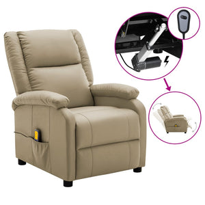 vidaXL Massage Chair Massaging Recliner Push Chair for Elderly Faux Leather-13