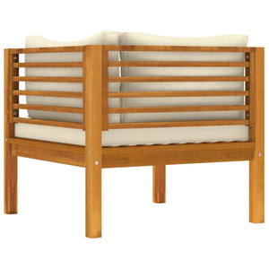 vidaXL 2 Piece Sofa Set with Cream White Cushions Solid Acacia Wood-16