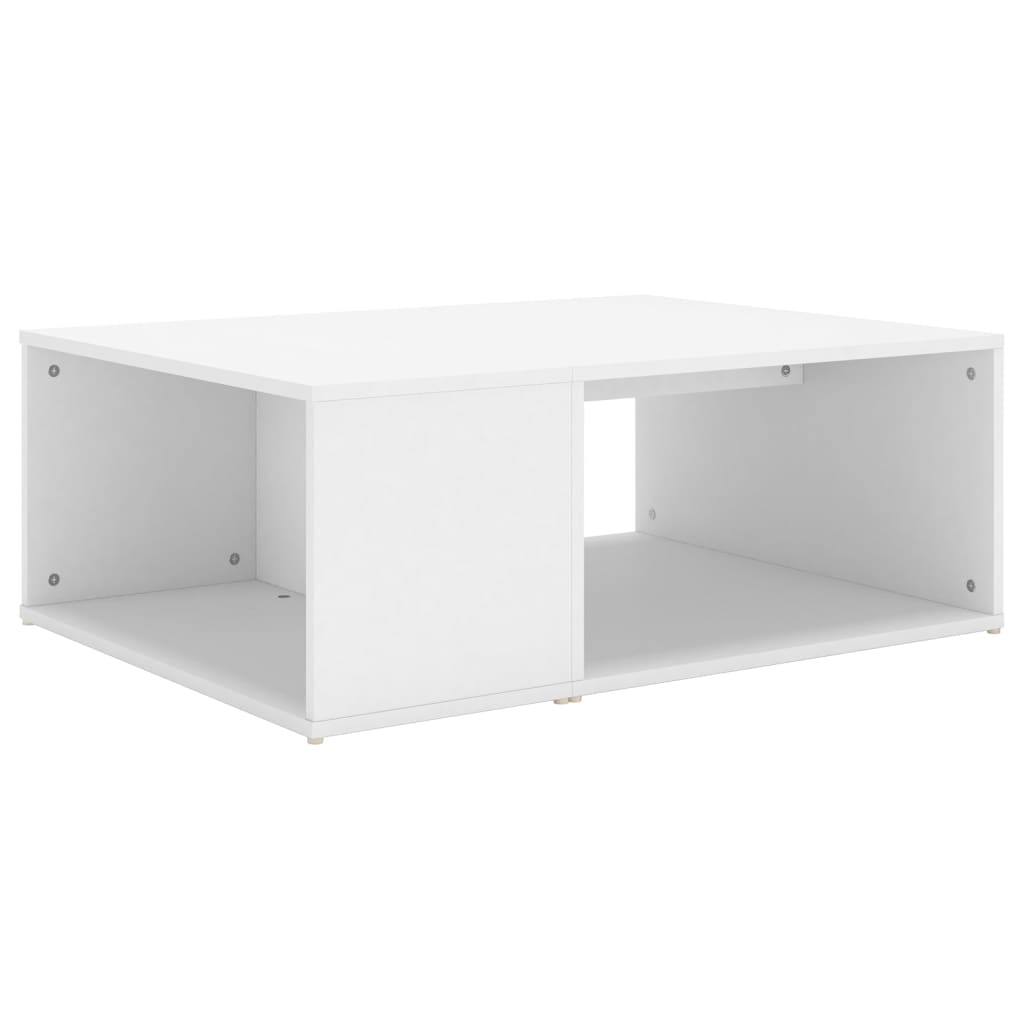 vidaXL Coffee Table White Chipboard Side Sofa Accent High Gloss White/White-23