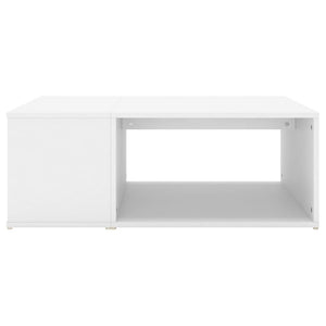 vidaXL Coffee Table White Chipboard Side Sofa Accent High Gloss White/White-31