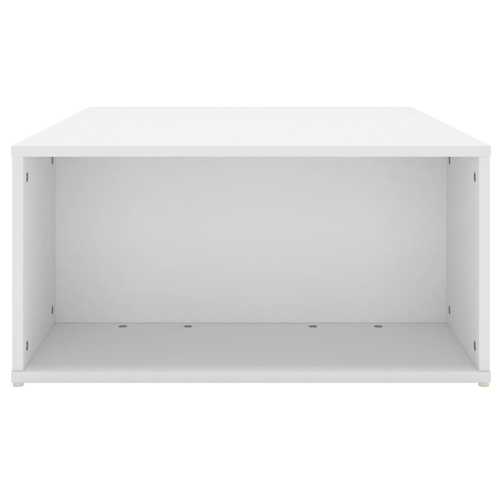 vidaXL Coffee Table White Chipboard Side Sofa Accent High Gloss White/White-32