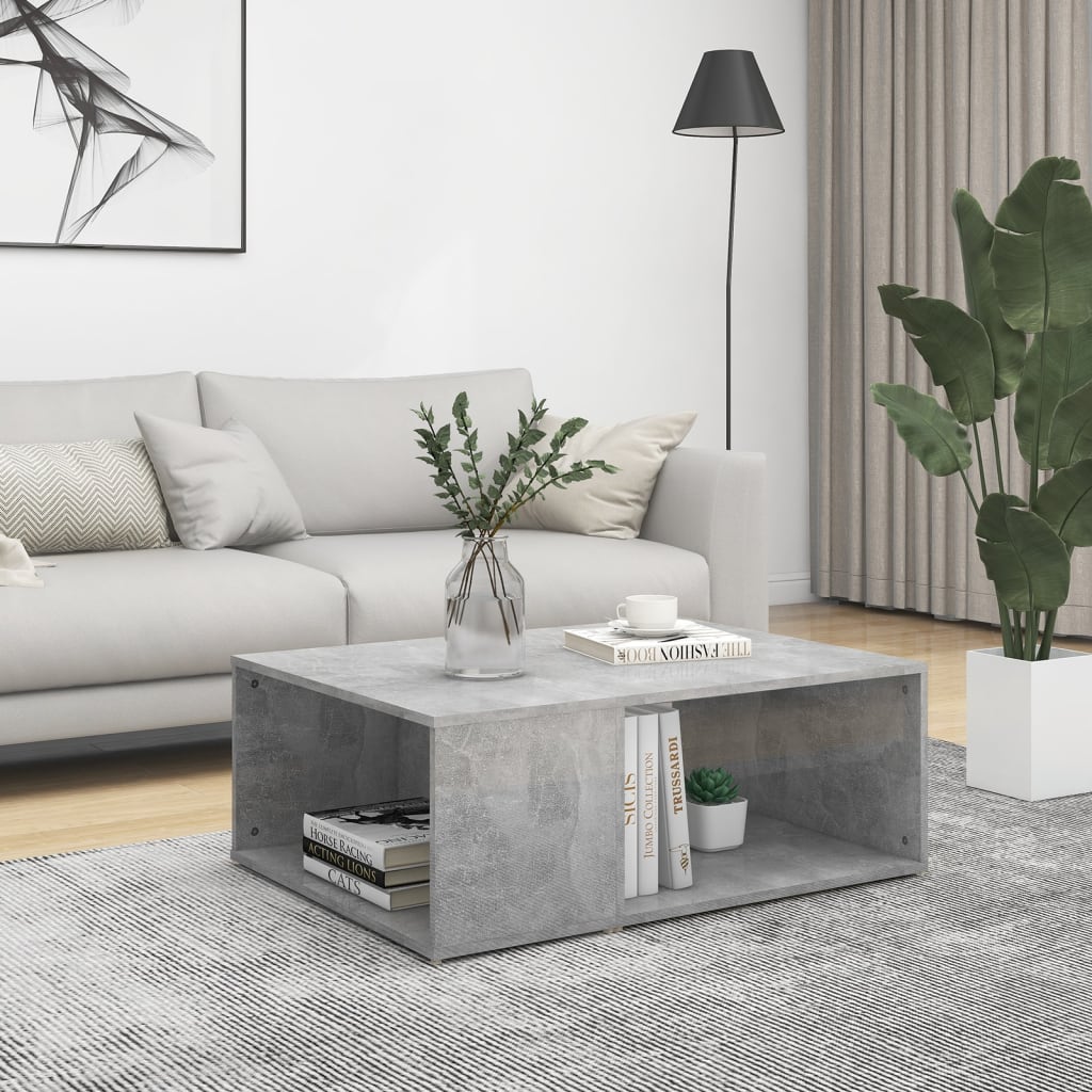 vidaXL Coffee Table White Chipboard Side Sofa Accent High Gloss White/White-1