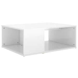 vidaXL Coffee Table White Chipboard Side Sofa Accent High Gloss White/White-27