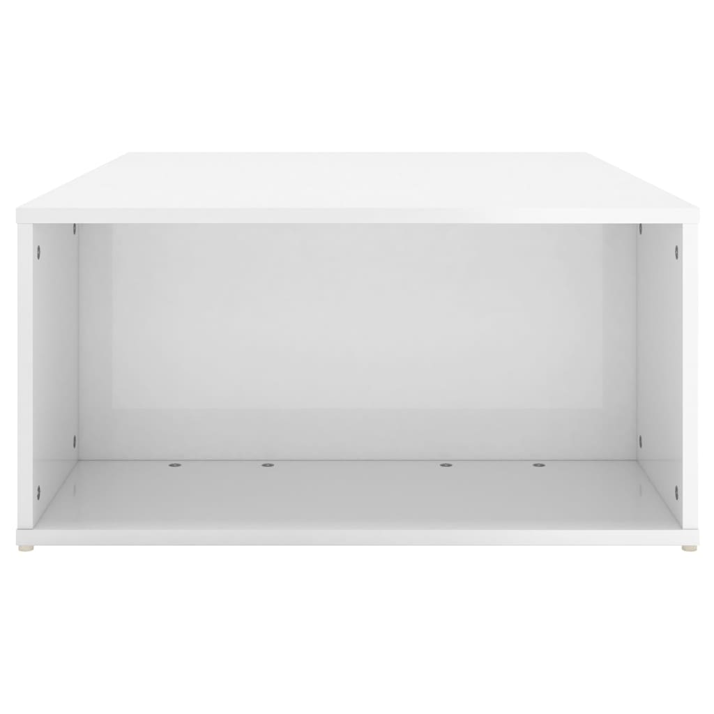 vidaXL Coffee Table White Chipboard Side Sofa Accent High Gloss White/White-34