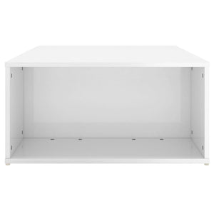 vidaXL Coffee Table White Chipboard Side Sofa Accent High Gloss White/White-34