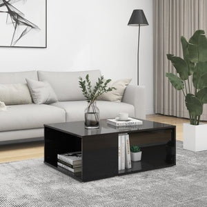 vidaXL Coffee Table White Chipboard Side Sofa Accent High Gloss White/White-20