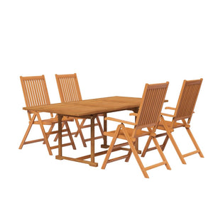 vidaXL 5 Piece Patio Dining Set Solid Wood Acacia-1