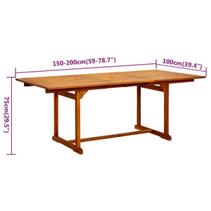 vidaXL 5 Piece Patio Dining Set Solid Wood Acacia-6