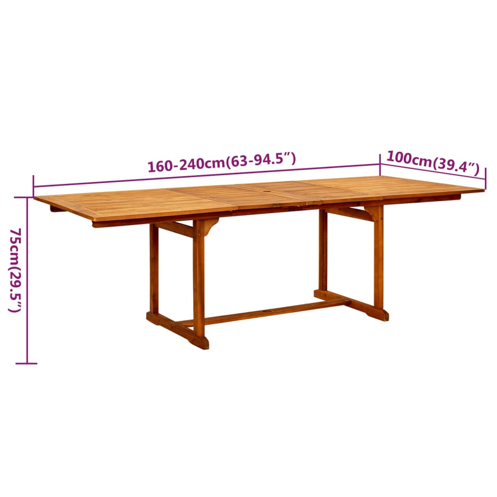 vidaXL 7 Piece Patio Dining Set Solid Wood Acacia-8