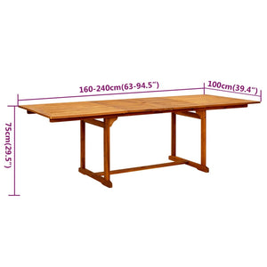 vidaXL 7 Piece Patio Dining Set Solid Wood Acacia-8