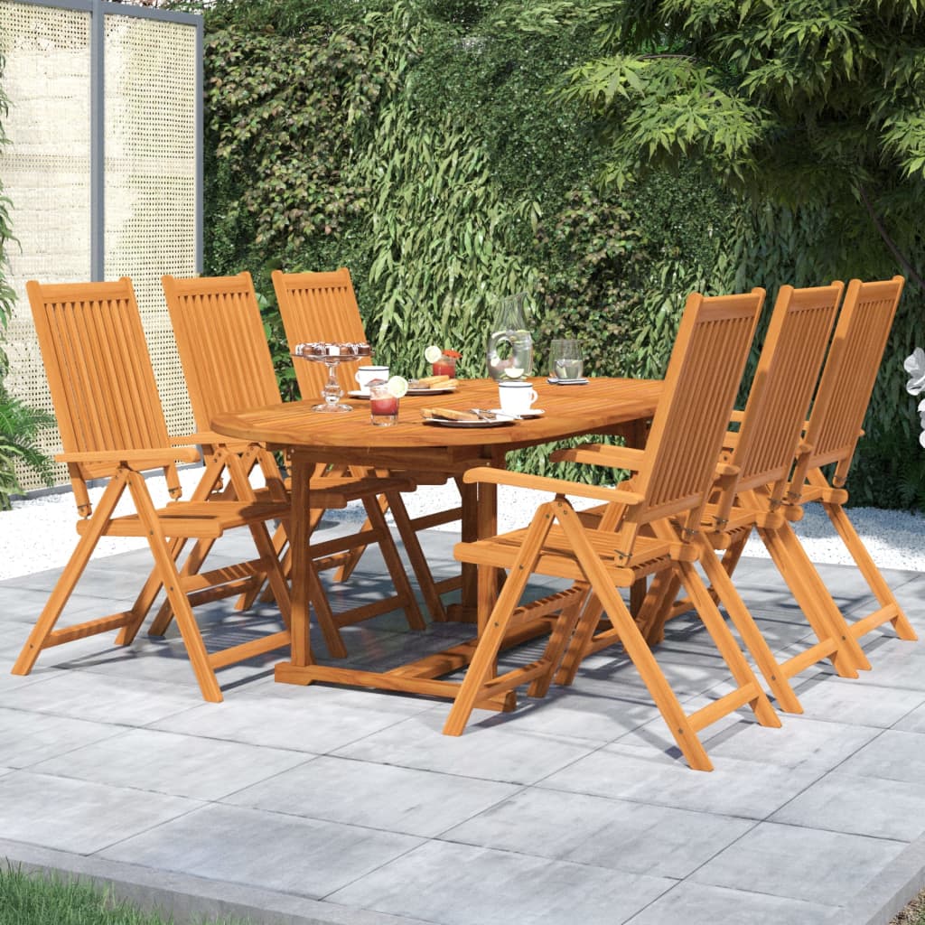 vidaXL 7 Piece Patio Dining Set Solid Wood Acacia-0