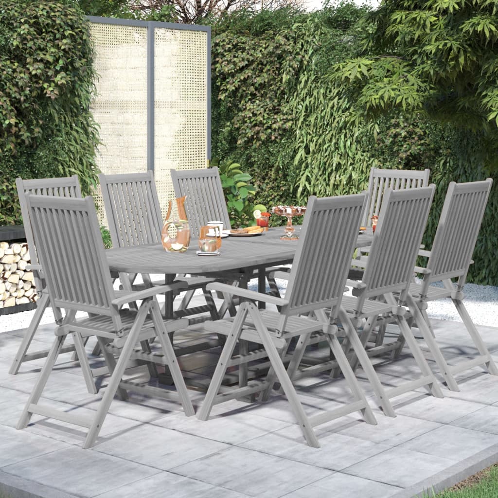 vidaXL 9 Piece Patio Dining Set Solid Wood Acacia-0