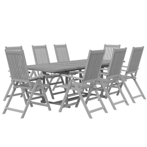 vidaXL 9 Piece Patio Dining Set Solid Wood Acacia-1