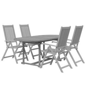 vidaXL 5 Piece Patio Dining Set Solid Wood Acacia-2