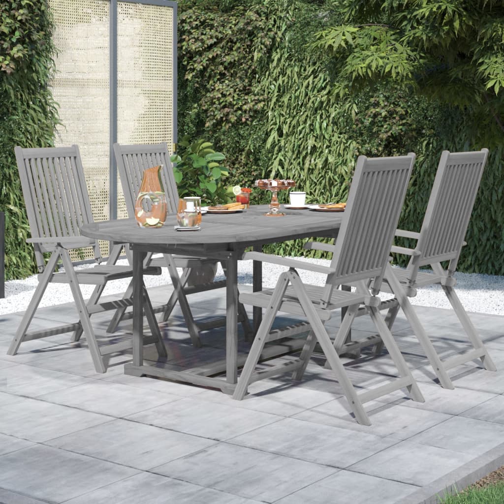 vidaXL 5 Piece Patio Dining Set Solid Wood Acacia-0