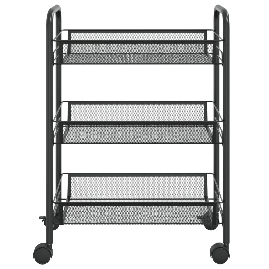 vidaXL Kitchen Trolley Rolling Storage Utility Cart with Mesh Baskets Iron-55