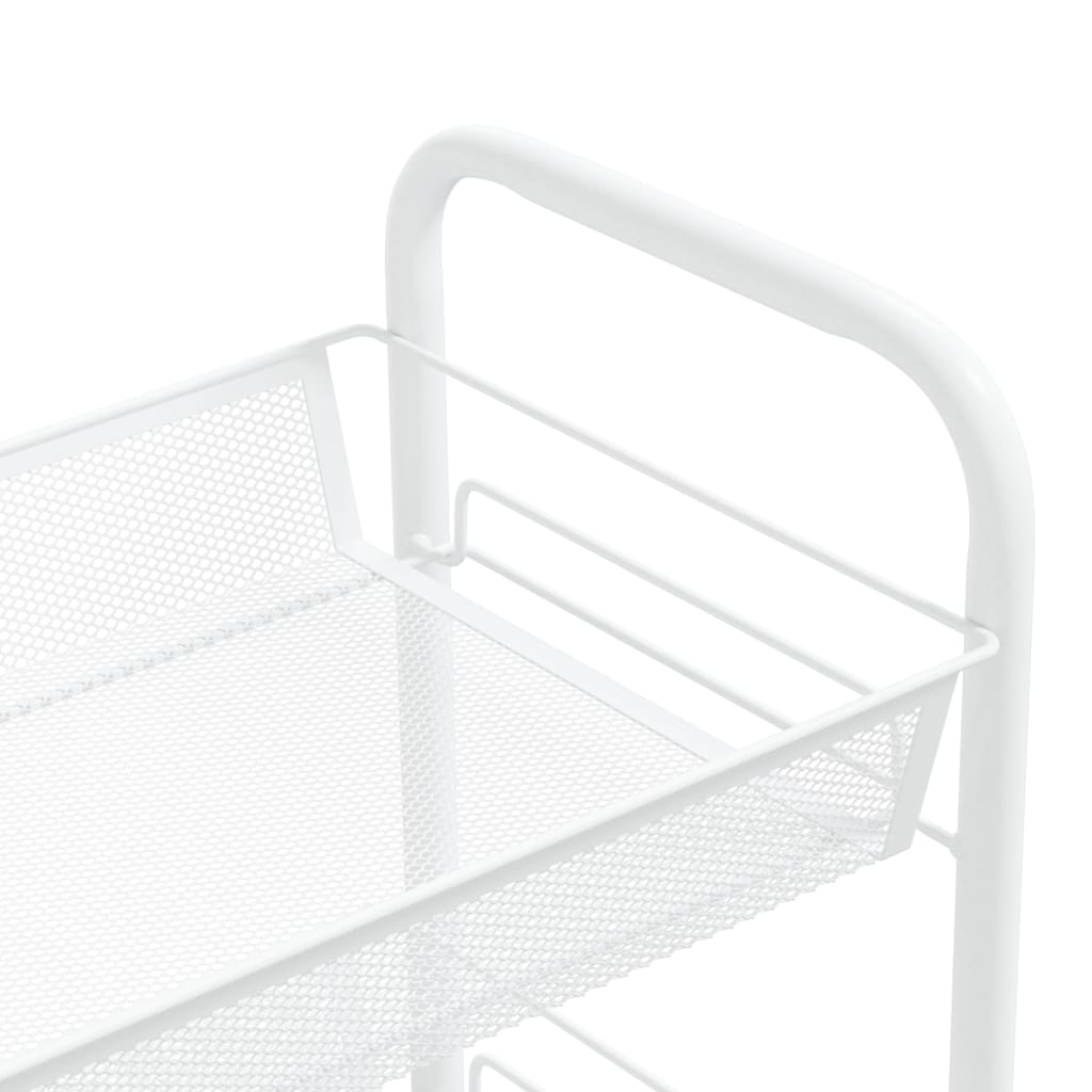 vidaXL Kitchen Trolley Rolling Storage Utility Cart with Mesh Baskets Iron-46