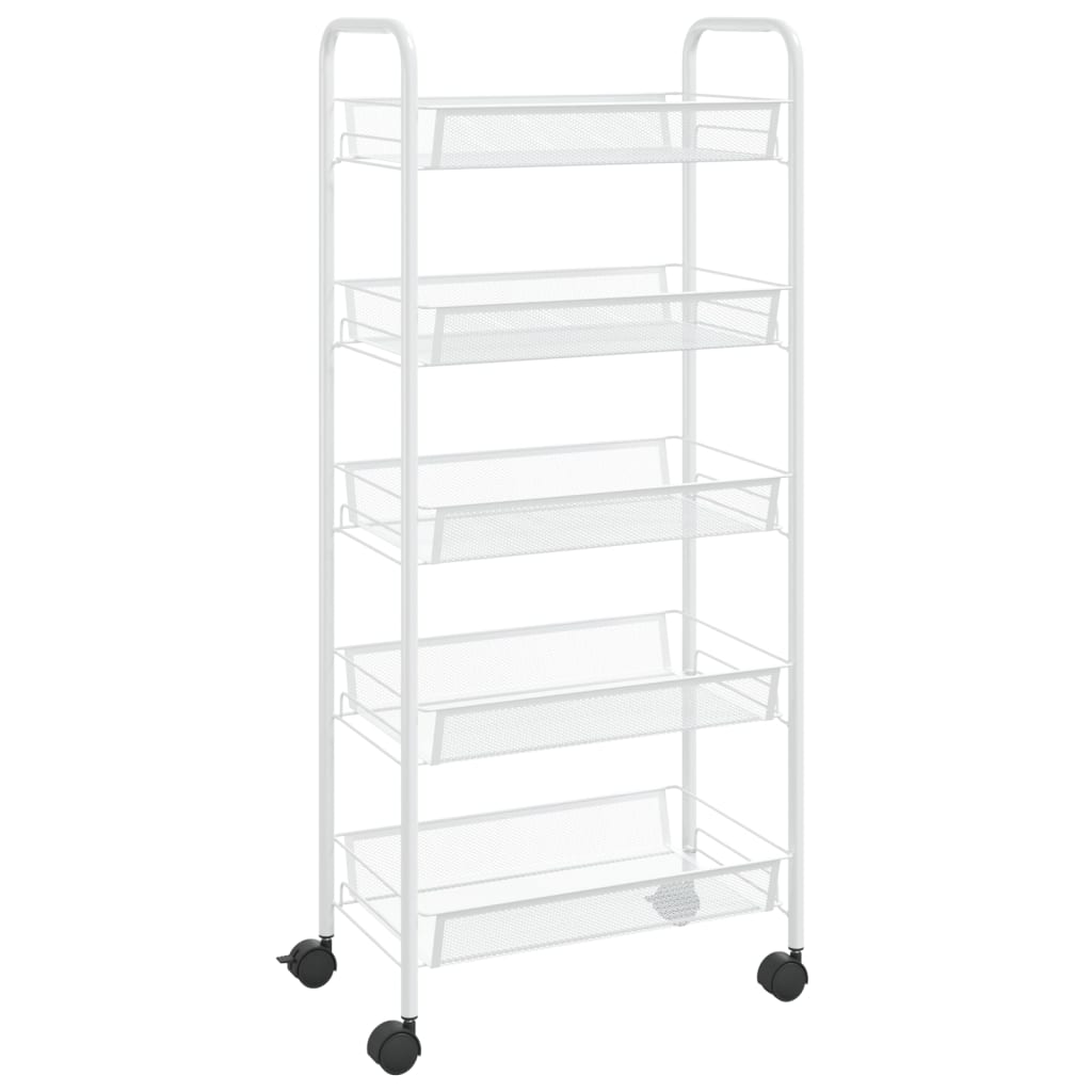 vidaXL Kitchen Trolley Rolling Storage Utility Cart with Mesh Baskets Iron-4