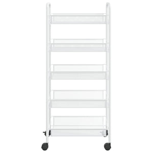 vidaXL Kitchen Trolley Rolling Storage Utility Cart with Mesh Baskets Iron-16