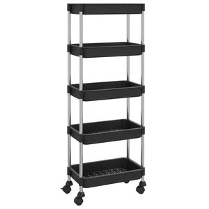 vidaXL 5-Tier Kitchen Trolley Rolling Storage Cart with Wheels Iron and ABS-2