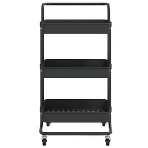 vidaXL 3-Tier Kitchen Trolley Rolling Storage Cart with Wheels Iron and ABS-24