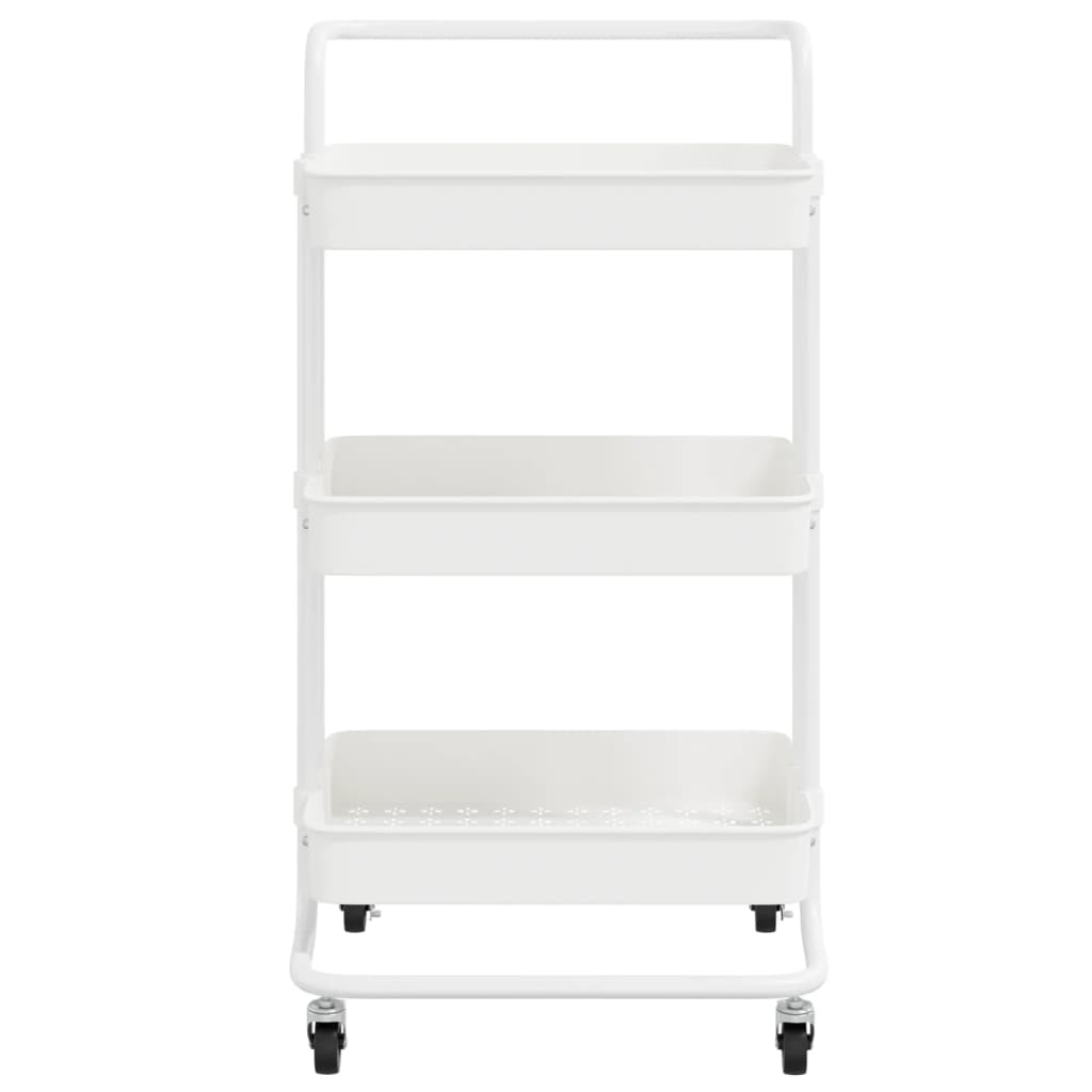 vidaXL 3-Tier Kitchen Trolley Rolling Storage Cart with Wheels Iron and ABS-11