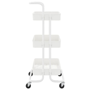vidaXL 3-Tier Kitchen Trolley Rolling Storage Cart with Wheels Iron and ABS-13