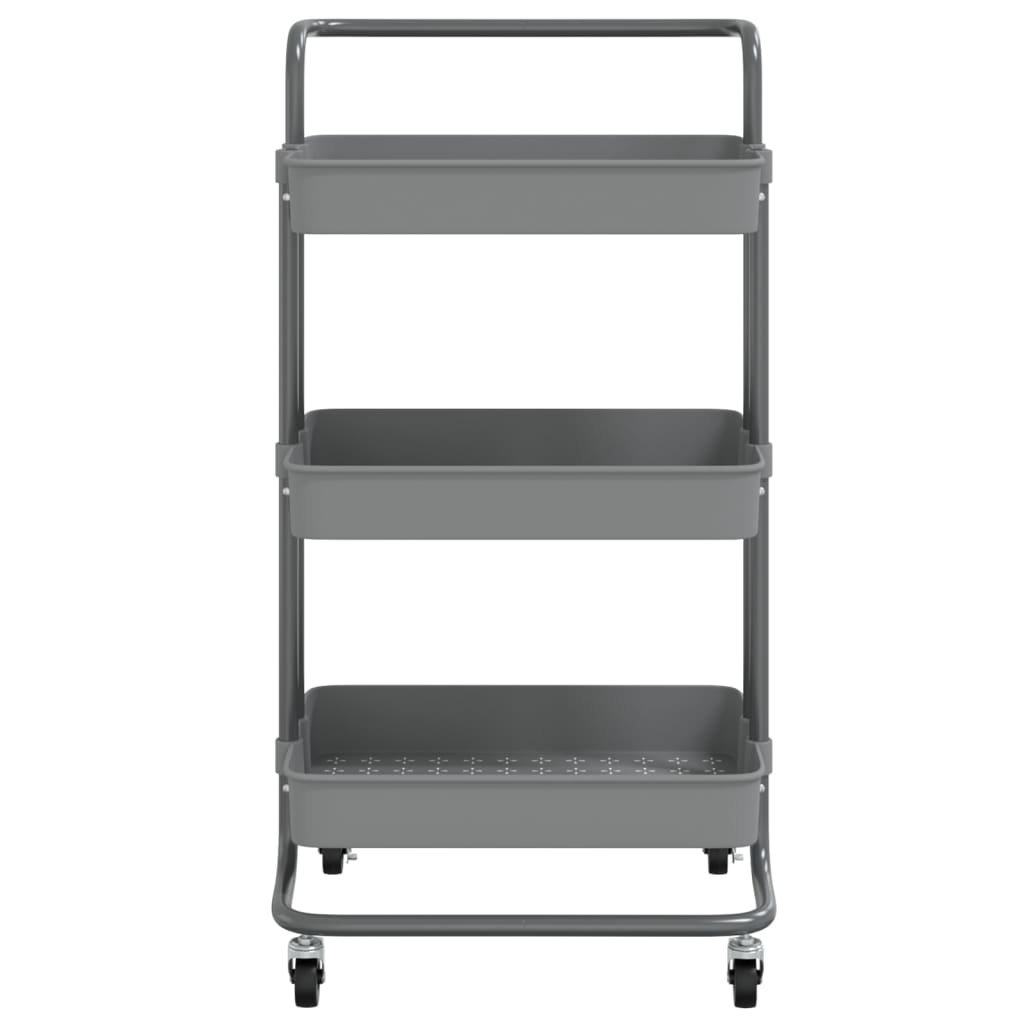 vidaXL 3-Tier Kitchen Trolley Rolling Storage Cart with Wheels Iron and ABS-2
