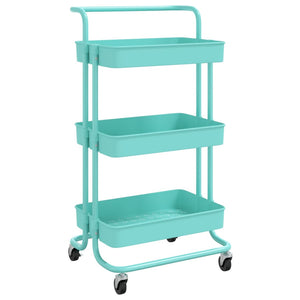 vidaXL 3-Tier Kitchen Trolley Rolling Storage Cart with Wheels Iron and ABS-12