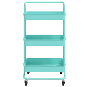 vidaXL 3-Tier Kitchen Trolley Rolling Storage Cart with Wheels Iron and ABS-16