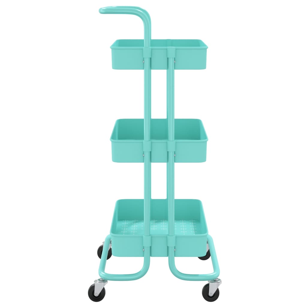 vidaXL 3-Tier Kitchen Trolley Rolling Storage Cart with Wheels Iron and ABS-18