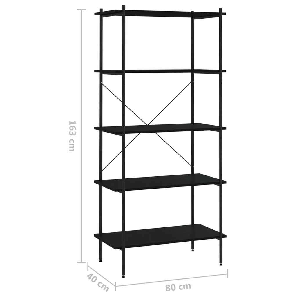 vidaXL 5-Tier Shelving Unit Standing Bookcase Bookshelf for Living Room Office-4