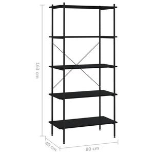 vidaXL 5-Tier Shelving Unit Standing Bookcase Bookshelf for Living Room Office-4