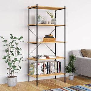 vidaXL 5-Tier Shelving Unit Standing Bookcase Bookshelf for Living Room Office-21